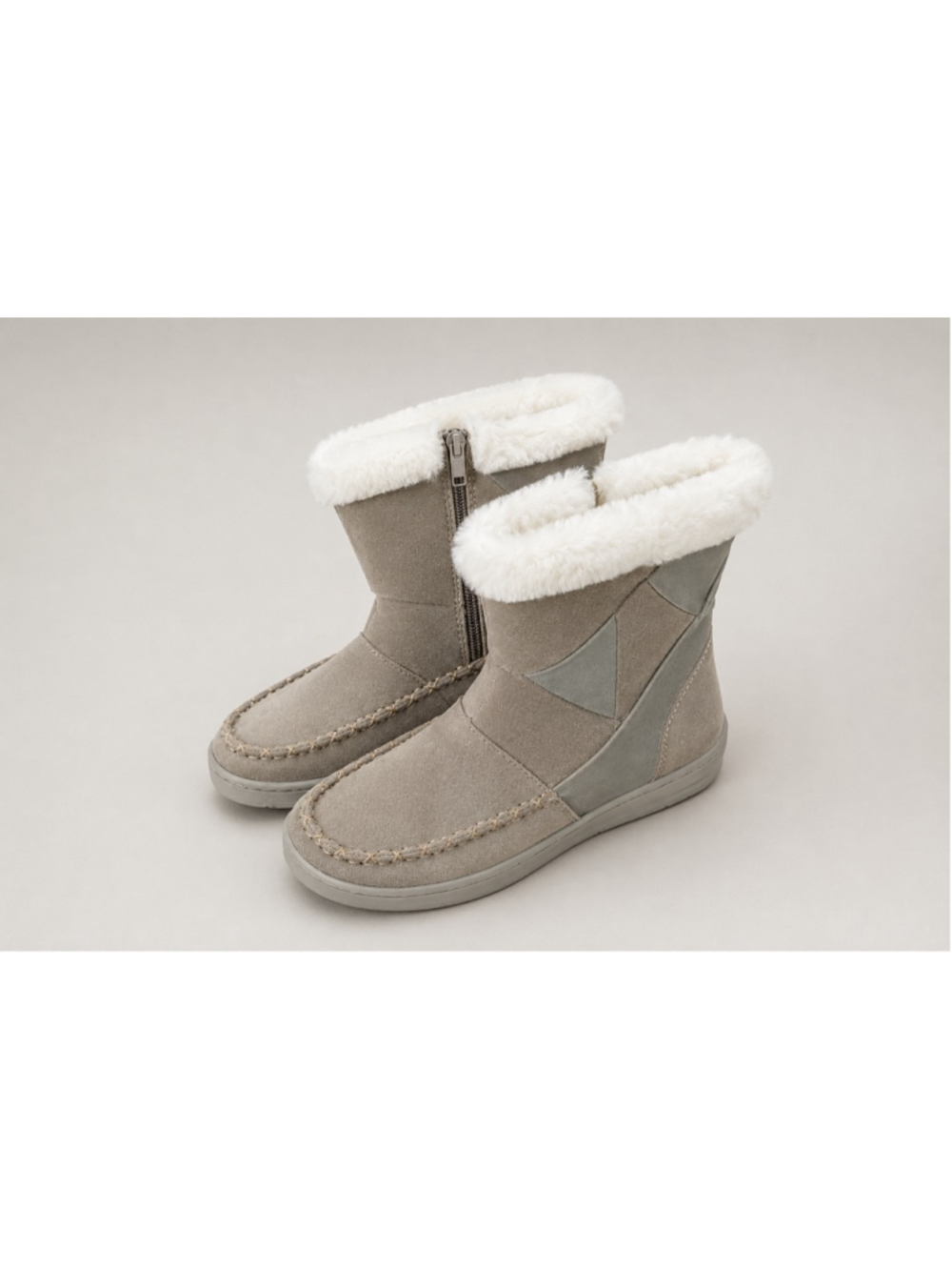 Women's Earth Origins Gray Suede Fur Lined Boots Size 7 F26